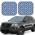 thumbnail image 1 of Vsdgher Stylized Flowers Vintage Boho Print Car Windshield Sun Shade, Reflective Sunshade Window Sunshade Sun Visor Protector Fit for Cars,Trucks,SUVs-Small, 1 of 6