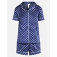 thumbnail image 6 of Joyspun Women’s Stretch Satin Short Sleeve Top and Shorts Pajama Set, Sizes XS-3X, 6 of 6