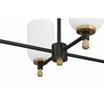 thumbnail image 3 of Craftmade - Council 6 Light 28.25 in. Flat Black/Satin Brass Finish Kitchen Island Pendant Chandelier with White Frosted Glass, 3 of 8