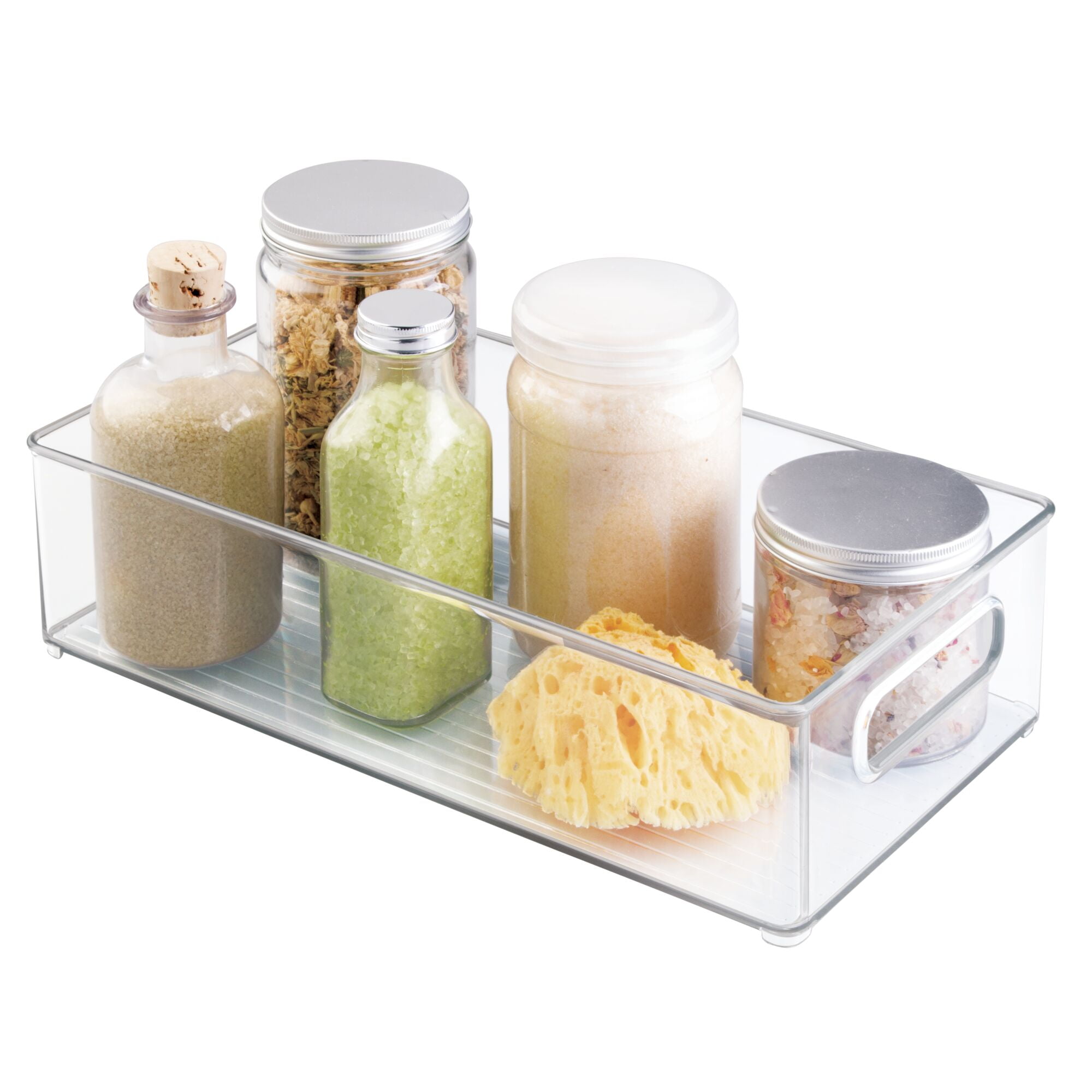 iDesign Linus Clear Stackable Deep Organizer Bin with Handles - 15.13' L x 8.63' W x 4.88' H