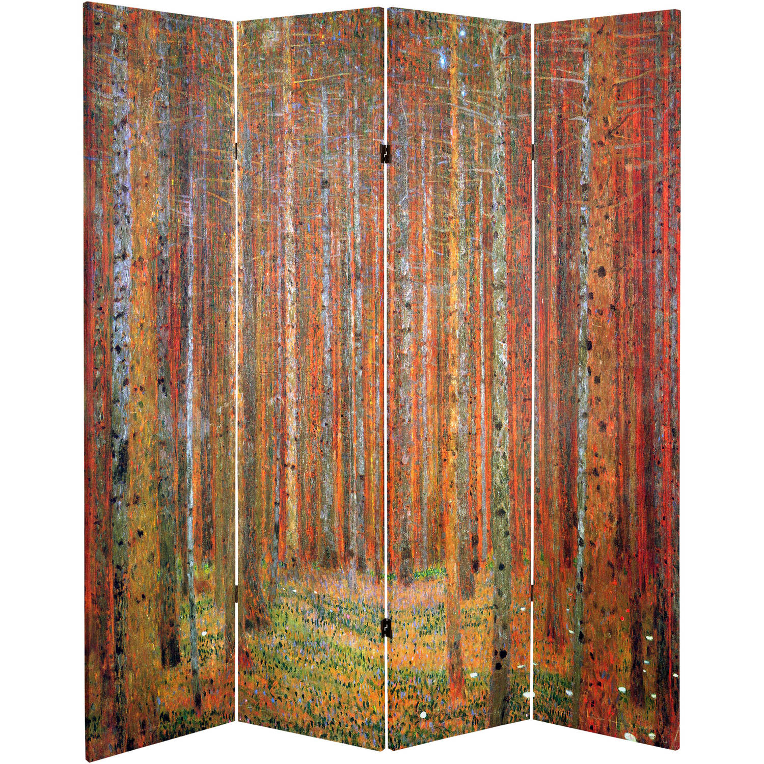 Oriental Furniture 6 ft. Tall Room Divider - Tannenwald/Farm Garden - 3 Panel - image 2 of 3