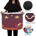 thumbnail image 6 of Collapsible 20" Round Storage Basket with Handles Laundry Hamper Open Storage Bins Starry Christmas Background, 6 of 6