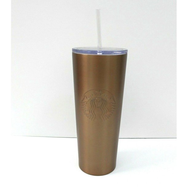 Starbucks 2019 Gold Stainless Steel Clear Lid Venti Cold Cup 24 Fl Oz