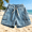 Blue, variant on Boys Cargo Denim Shorts Elastic Waist with Drawstring Light Wash Blue Play Shorts Durable Stretch Comfort 2-12 Years,Size 2-3 T