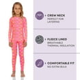 thumbnail image 2 of Rocky Girls Thermal Underwear Top & Bottom Set Long Johns for Kids, Pink Emoji Design XXS, 2 of 8