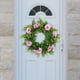 thumbnail image 5 of de puerta vívida artificial, hojas , accesorios de fotografía, adornos de flores , vegetación para Pascua, oficina, , Margarita púrpura Macarena Corona de puerta delantera, 5 of 8