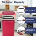thumbnail image 6 of Kitchen Trash Can Automatic Motion Sensor Bathroom Trash Can with Lid,50 Liter/13 Gallon Touchless Trash Bin,Garbage Can Waterproof Garbage Bin Wastebasket for Toilet,Office,Caravans,Bedroom,Red, 6 of 14