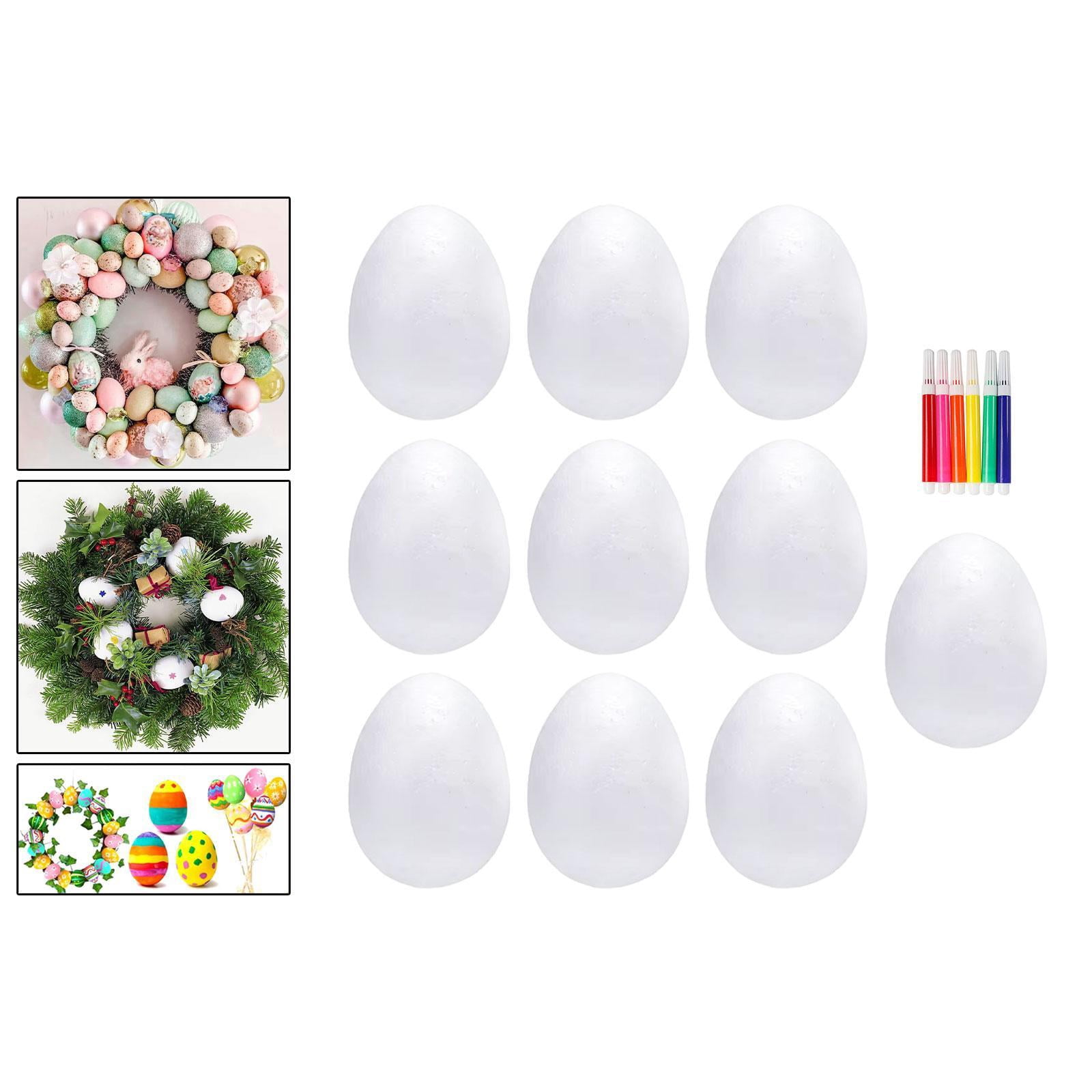 Dualoai Foam Eggs Polystyrene Eggs Decorating Crafts Ornaments Unpainted Easter Eggs for 150MM