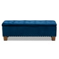 thumbnail image 6 of Baxton Studio Hannah Modern and Contemporary Navy Blue Velvet Fabric Upholstered Button-Tufted Storage Ottoman Bench, 6 of 11