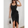 thumbnail image 2 of Vestido cruzado clásico para mujer, vestido midi, vestido de noche, 2 of 5