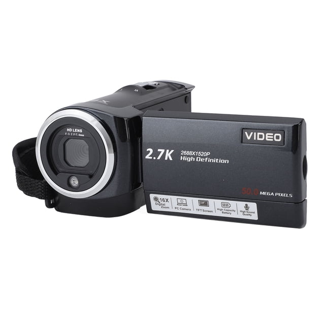 Cámara de Videas de 2.7k, Pantalla de Vlogging de 2.8 Pulgadas HD 50MP Luz de Relleno Incorporada para Viajar
