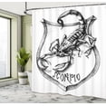 thumbnail image 4 of Ambesonne Zodiac Shower Curtain, Black and White Scorpio, 69"Wx75"L, Black White, 4 of 4