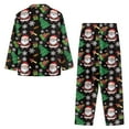 thumbnail image 4 of Suhoaziia Sleepwear for Women Nightgown Relaxed Home Loungewear Size XS Button-Down Pajamas Top and Pants Daily Wear Print Graphic Santa Claus Tree Multi-Season Sweatpants, 4 of 6