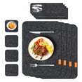 thumbnail image 3 of Juego De Manteles Individuales De Fieltro De 8 Piezas Con Posavasos Y Bolsas Para Utensilios, Tapete De Mesa Resistente Al Calor Para Proteger La Mesa De Comedor, Tapetes, 3 of 8