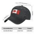 thumbnail image 5 of DouZhe Adjustable Washed Cotton Baseball Cap - Canada Flag Prints Vintage Dad Hat Unisex Sports Caps (Black), 5 of 7