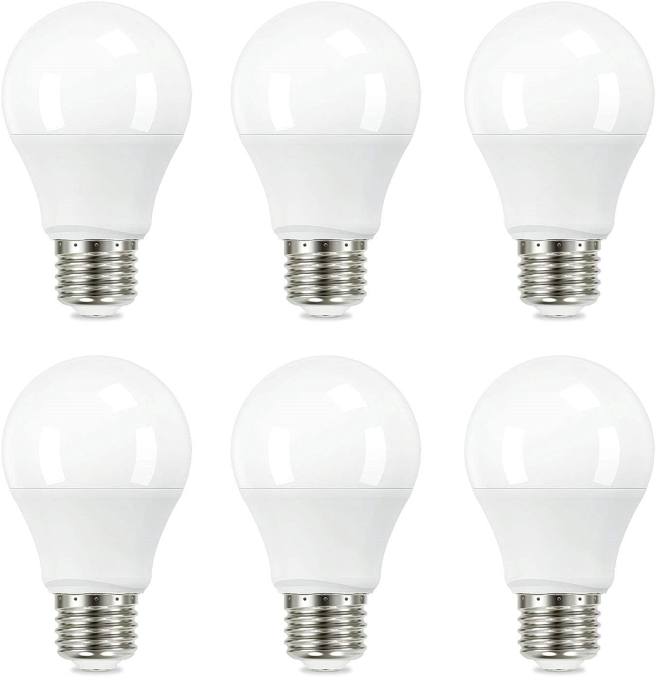 Llgltomo 4 Pack LED Light Bulb,60W Equivalent 2700K Soft White 800 Lumens A19 General Purpose Lamp, E26 Base Non-Dimmable Reduced Eye Strain