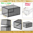 thumbnail image 3 of Organizador de cajas para zapatos con 7 códigos, tamaño grande, transparente, negro, paquete de 9, 3 of 8