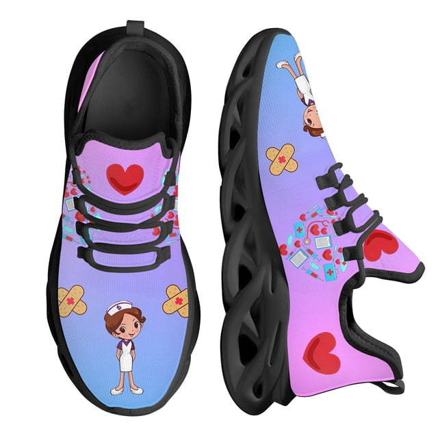 Zapatillas deportivas Kawaii para mujer, estilo asistente médico, para correr, , de malla transpirable