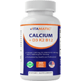 thumbnail image 2 of (3 pack) Vitamatic Calcium Supplement 1200mg with D3, K2 & B12, Immune & Bone Health Support - 365 Coated Tablets, 2 of 11