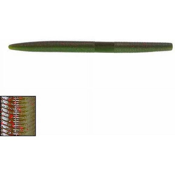 Yamamoto 9S-10-925 Senko Worm, 4"" 10pk, Green Pumpkin with Small Red, Green Pumpkin red Laminate