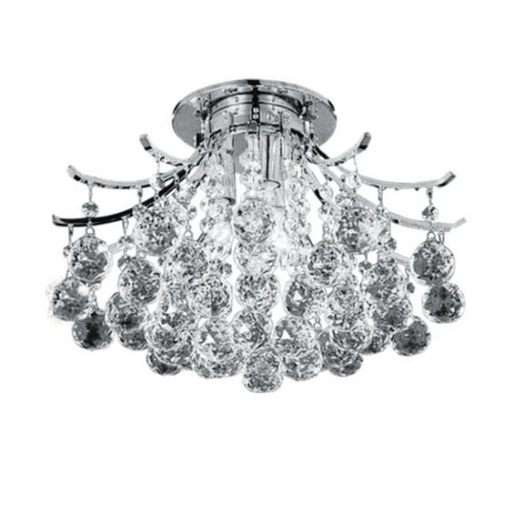 Artistry Lighting Toureg Collection 16"x15" Chrome 3-Light Flush Mount Crystal Chandelier