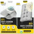 thumbnail image 3 of SUNROX Memory Foam Jumbo Rocking Chair Cushions, Set of Seat & Back Cushion with Ties for Indoor/Outdoor Rocker, FadeShield Water Resistant Non Slip Durable Tufted Pads, 2 Piece, Heather Grey, 3 of 7