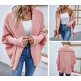 thumbnail image 3 of CoCopeaunts Women's Open Front Batwing Cardigan Fall Cable Knit Long Sleeve Slouchy Sweaters Chunky Cardigan Wrap, 3 of 4