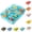 Lake blue, variant on Patent Design Ribbed Snackle Box Container Snack Container Divided Serving Tray with Lid and Handle, 8 Divider Portable Snacklebox for Travel Beach for Charcuterie Veggie Fruit Candy,1 Pack