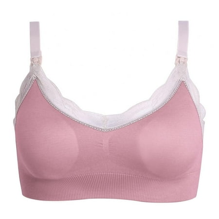

Wuffmeow Seamless Padded One-hand Access Feeding Adjustable Shoulder Straps Maternity Bra