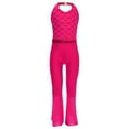 thumbnail image 1 of Ocealan Big Girl's Gymnastic Leotard Full Body Bell-Bottom Halter Jumpsuit Ballet Jazz Latin Dance Unitards Hot Pink 10, 1 of 3