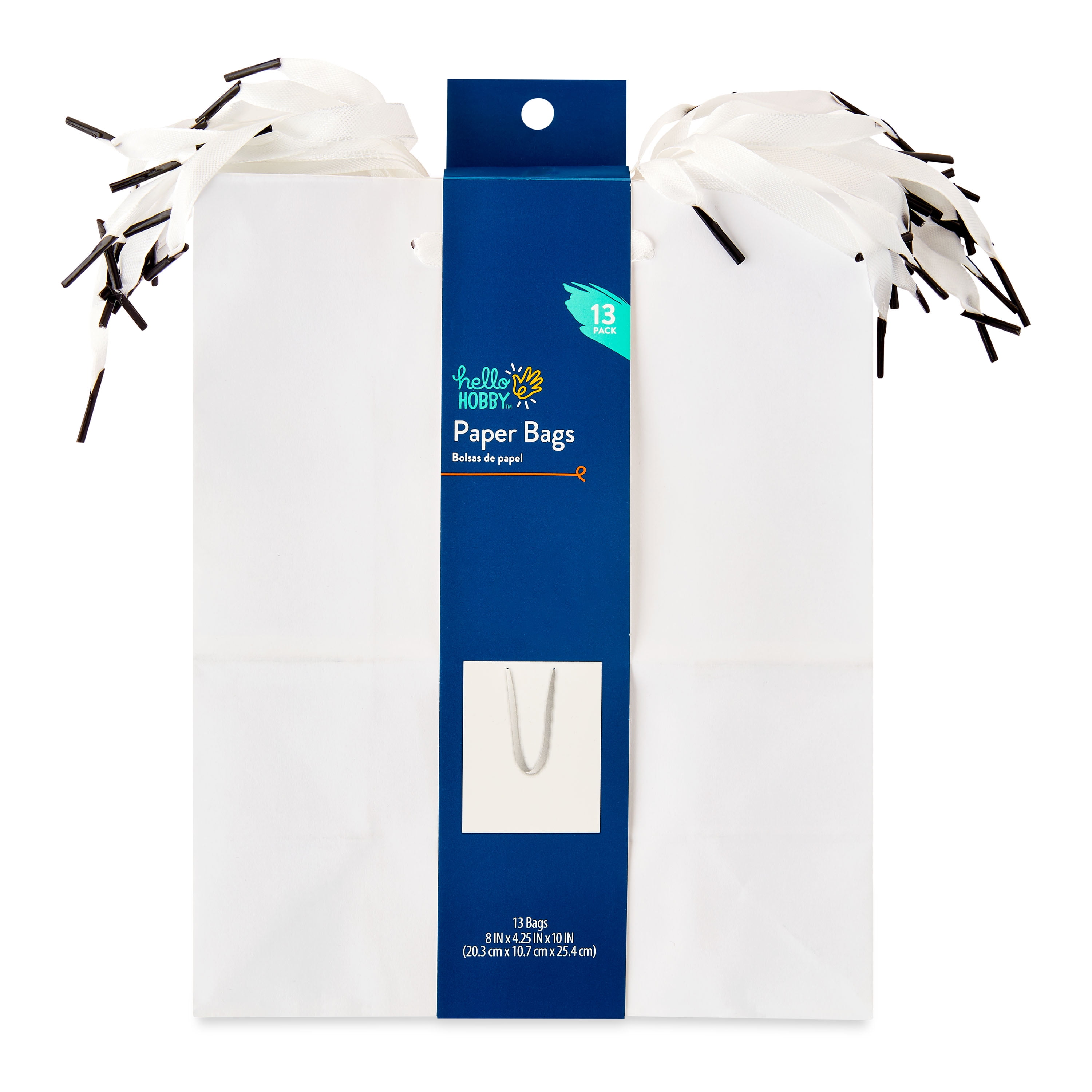 Hello Hobby Large White Paper Bag - 13 Count, Crafting Occasion