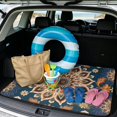 thumbnail image 2 of Yspwyqan Car Trunk Mat, 29" x 39" Universal Size, Teal Boho Mandala Grip Base Anti-Skid Cargo Liner, Seasonal Resistant Auto Interior Accessory Fit for Most Sedans SUVs Wagons, 2 of 7