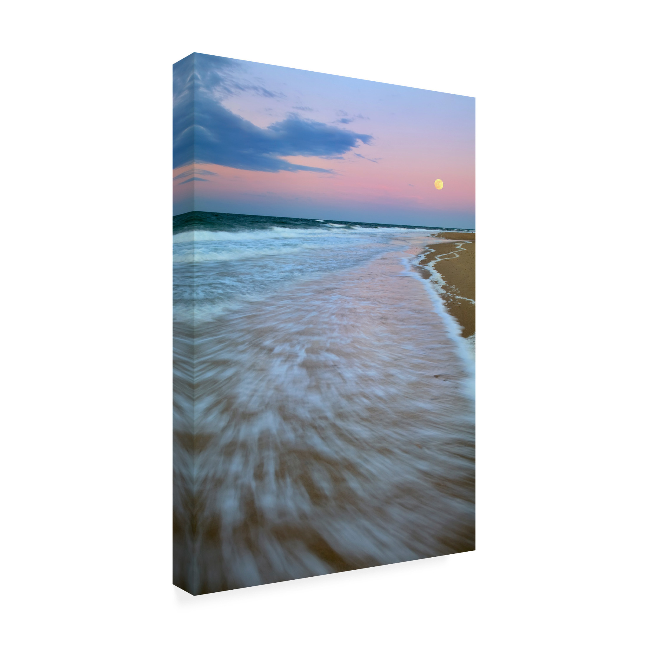 Canvas Wall Art - Patrick Zephyr 'Cape Cod Moonset' Wall Art for Living Room, Bedroom, or Office Décor by Trademark Fine Art - 22 x 32 Inches