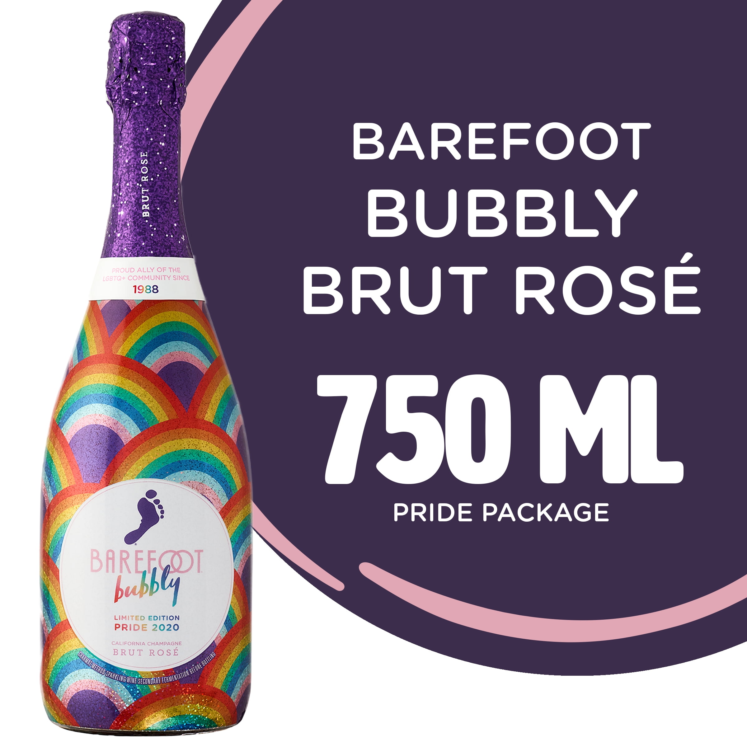 Barefoot Bubbly Pride Brut Rose Champagne Wine 750ml Walmart