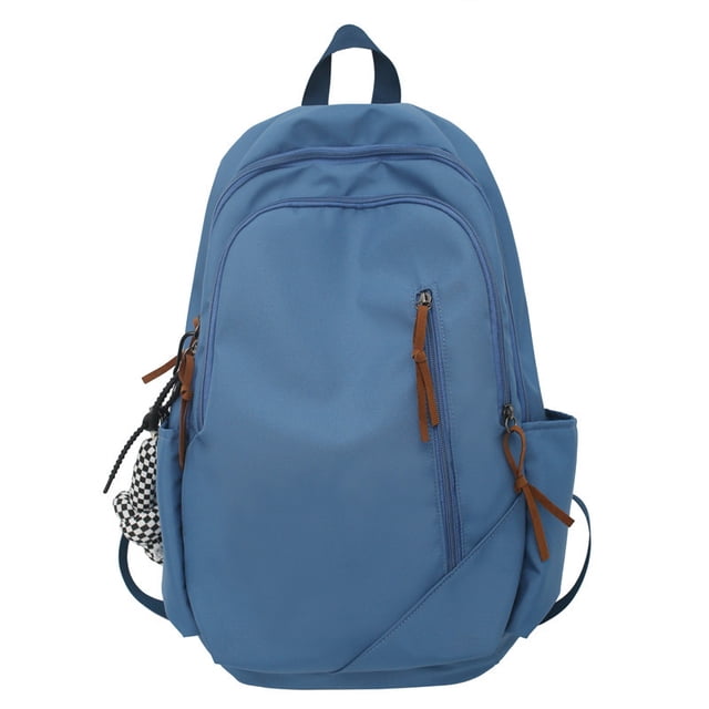 Fashion Campus Backpack Girl's Junior School Bag Boy's Large Capacity Solid Color Backpack