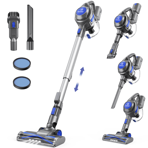 MOOSOO Cordless Stick Vacuum Cleaner, 40KPA 40Mins Lightweight Upright for Carpet Hard Floor Pet Hair XL-618A Upgraded