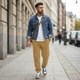 thumbnail image 7 of Garbnen Fleece Mens Sweatpants Joggers Workout Athletic Gym Elastic Waist Lounge Pants Men Elastic Bottom Fall Winter Fluffy Flannel Fuzzy Jogger Pants Men with Pocket Coffee M, 7 of 7
