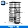 thumbnail image 2 of Dextrus 4-Tier DIY Cat Cage with Litter Box, Indoor Cat Enclosure with Ramp & Platforms for 1-2 Kittens, 28"L x 14"W x 55"H,Black, 2 of 10