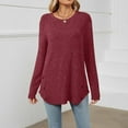 thumbnail image 4 of Usmixi Winter Sweater for Women Knitted Pullover Tops for Women Loose Casual Round Neck Thin Lightweight Sweater Tunic Casual Solid Sweater Fall Long Sleeve Tops 2023, 4 of 6