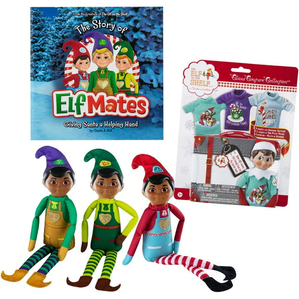 The Elf on the Shelf: Elf Mates Tri-Pack Dark Tone Elves with Sweet ...