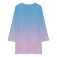 thumbnail image 3 of Light Blue Gradient Loose Dress Evening Dress Summer Dresses for Women Luxury Dress Long Sleeved Dress, 3 of 4