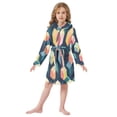 thumbnail image 6 of FORMRS Niños Bathrobe Unisex Hooded Robe Soft Plush Pajamas Sleepwear, Size 2-3T, Blue Cubes, 6 of 7