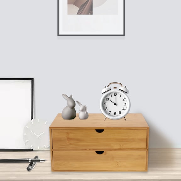 Desk Organizer - Mini Bamboo Desk Drawer Tabletop Storage Organization Box for Home Toiletries Supplies
