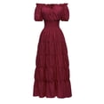 thumbnail image 3 of Vestido camisero Medieval, disfraz renacentista de moda, vestido interior milesiano de poliéster, vestido para adultos, actuación en el escenario de rojo l Fernando vestido camisero medieval, 3 of 8