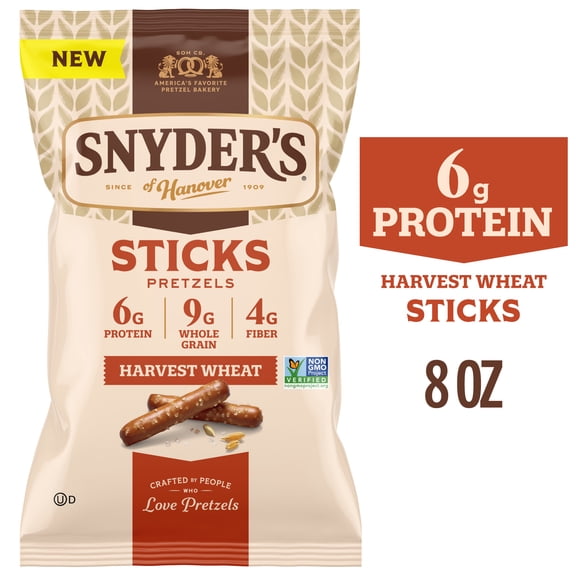 Snyder's of Hanover Harvest Wheat Pretzels Sticks, 8 oz Bag