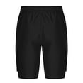 thumbnail image 4 of Puntoco Men's Athletic Running Shorts Clearance Man Solid-Color Loose Casual Multi-Pocket Drawstring Workwear Half Shorts Pants Black M(M), 4 of 5