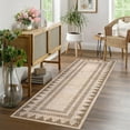 thumbnail image 1 of 2x6 Washable Modern Solid Area Rug, Non Slip TPR Backing Low Pile Carpet for Living Room, Bedroom, Dining Room,Brown, 1 of 7