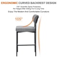 thumbnail image 5 of Hommpa Bar Stools Chairs Set of 3, 26" Gray Fabric Kitchen Counter Stools with Curved Back and Footrest, Fabric Counter Height Bar Chair for Kitchen Island, 5 of 11