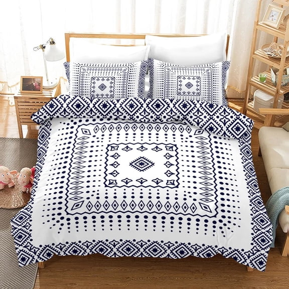 Bohemian Mandala King Duvet Cover Exotic Floral Bedding Set Microfiber Indian Tribal Geometric Comforter Cover For Girl Boy Teen