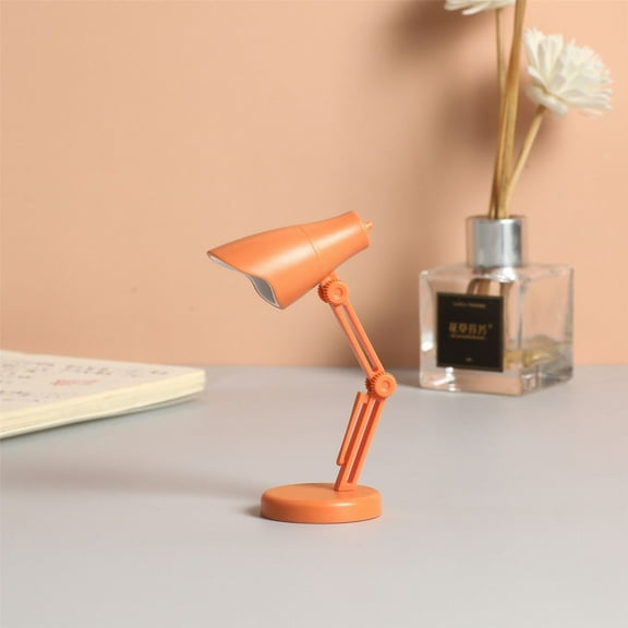 BSJJY LED Reading Warm Color Desk Lamp, Mini Magnetic Folding Book Night Light, Portable, Orange, Eye-Caring, USB Powered, Small Table Lamp, 3W
